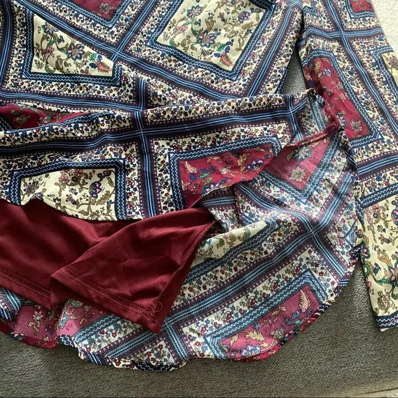 Lulu’s Crack A Smile Floral Patchwork Shift Dress Small - Picture 9 of 10